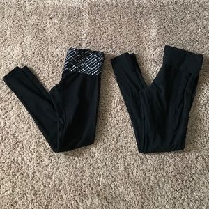 2 fold over yoga pants