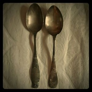 1885 antique sterling silver Spoons
