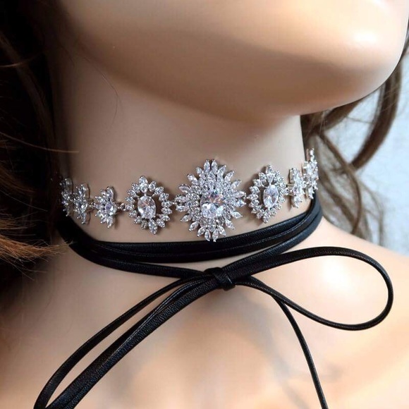 Hautecoco Jewelry - 1 LEFT Cubic Zirconia Tie Wrap Choker Necklace