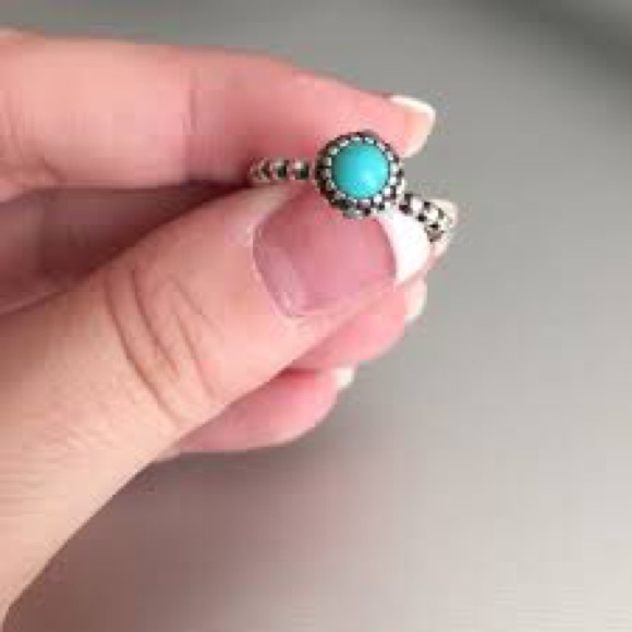 Pandora turquoise birthstone ring. Size 5