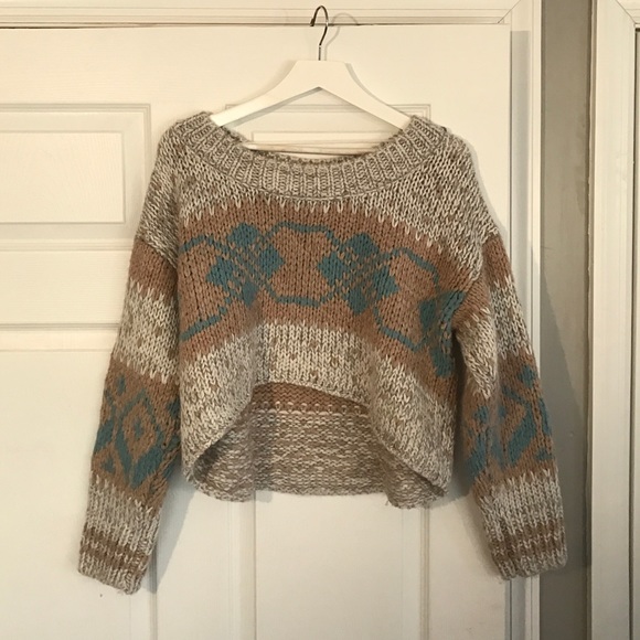 Free people crop knit sweater
