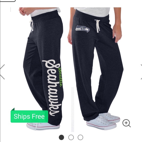 Women's Seattle Seahawks navy fleece pants