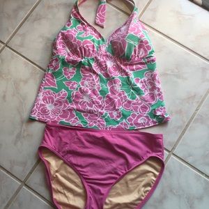 2 pcs Lands End pink/green size 12