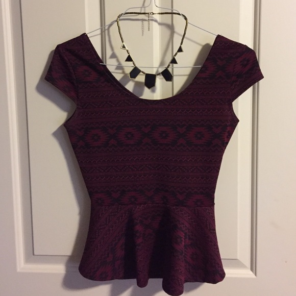 Junior's Tribal Peplum Top
