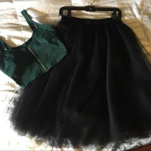 Charlotte Russe Black Full Tulle NYE Skirt