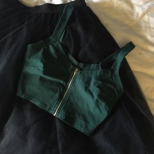 Charlotte Russe Forrest Green Crop Top