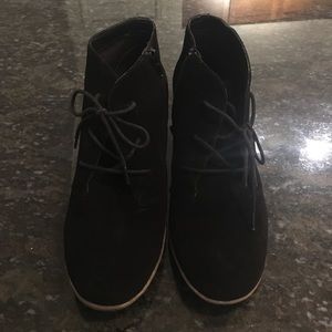 Black suede booties