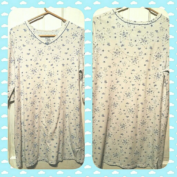 F) Vintage Sweet Inspirations Floral Nightgown – Size Small, Long Sleeve Sleep S