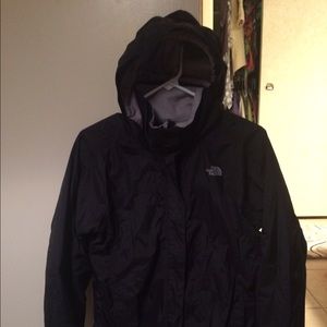 Black north face rain jacket