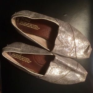 Silver, sparkly TOMS