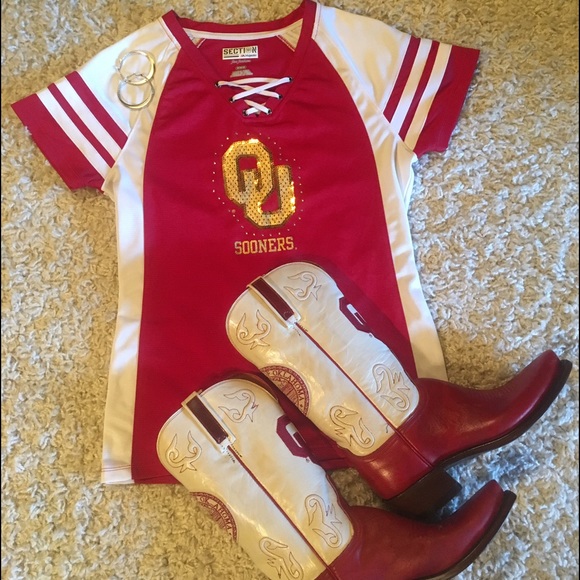 Section 101 Fan Fashion  Tops - HOLD University of Oklahoma Jersey! Big 12 champs!