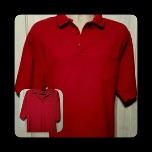 D) Vintage Cross Creek Red Polo Shirt Men’s XL 100% Cotton Made in USA