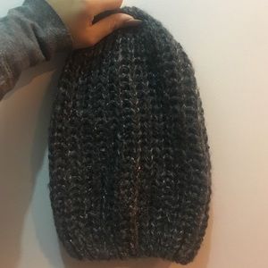 H&M charcoal hat/beanie with sequins