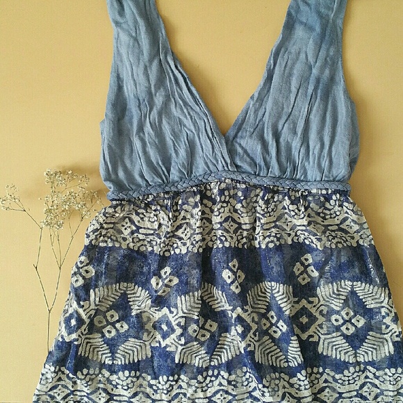 Lucky Brand Boho Blue Blouse
