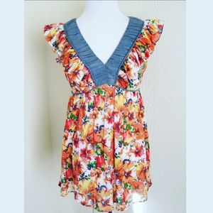 Anthropologie FEI Beautiful Floral Boho Blouse