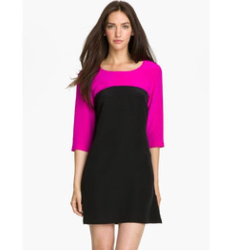 Amanda Uprichard 3/4 sleeve silk shift dress