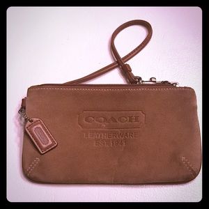 Authentic suede Coach Wristlet