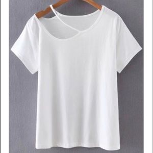 NWT White cutout t shirt size M