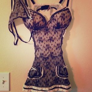 NWT lingerie set, apron with matching thong