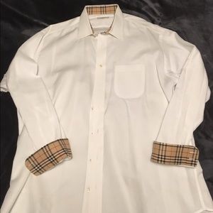 Burberry Men's White Dress Shirt, neck size 18