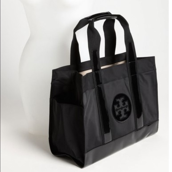 Tory Burch black nylon tote