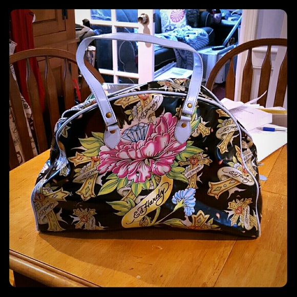 Multi print ed hardy bowling bag