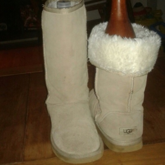 UGG Shoes Cream Tall Uggs Poshmark