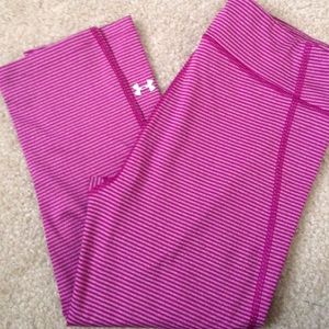 Pink Under Armour compression crops