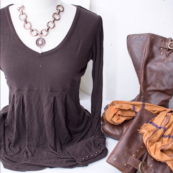 💋bundled💋Brown babydoll tunic top - Picture 2 of 2