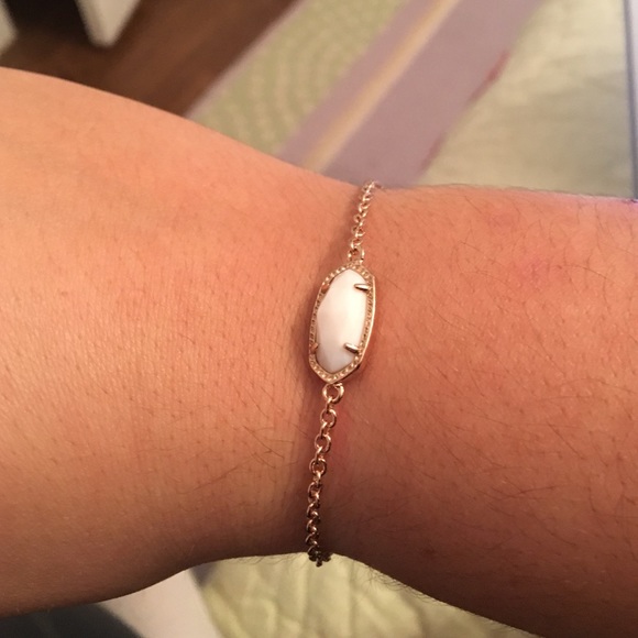 Rose gold with white stone Kendra Scott bracelet