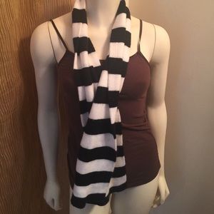 Black and white striped scarf