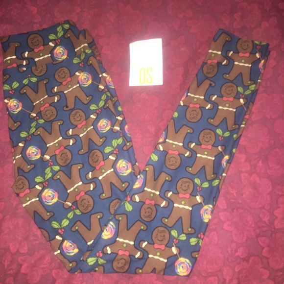 NWT Lularoe holiday gingerbread man leggings OS
