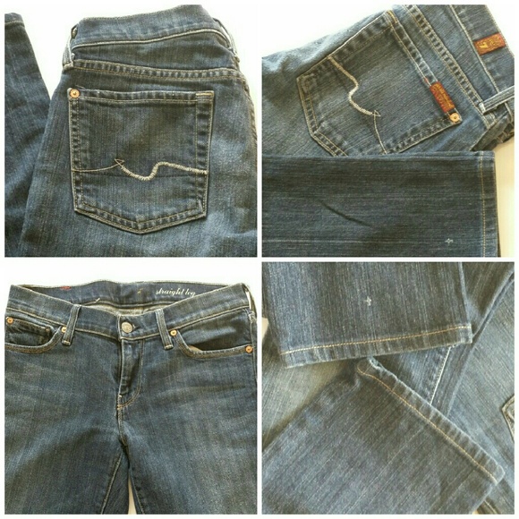 $ DROP!! SEVEN 7 FOR ALL MANKIND 27 Straight Jeans - Picture 3 of 4