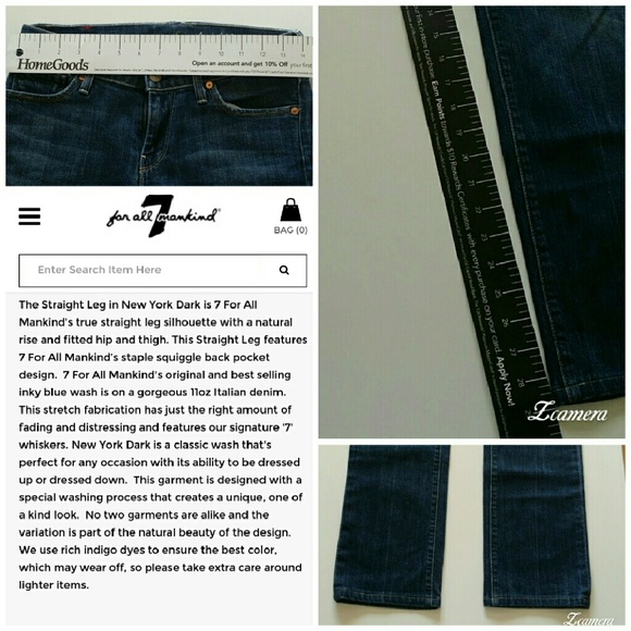 $ DROP!! SEVEN 7 FOR ALL MANKIND 27 Straight Jeans - Picture 4 of 4