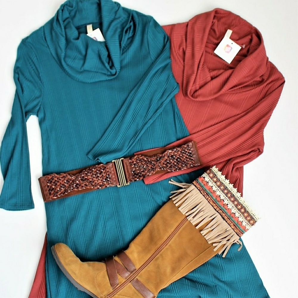 BUY 1, GET 1 FREE!  Cowl neck dress