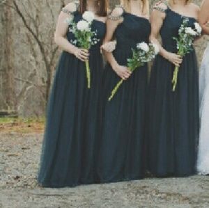 Christina Wu navy blue long bridesmaid dress