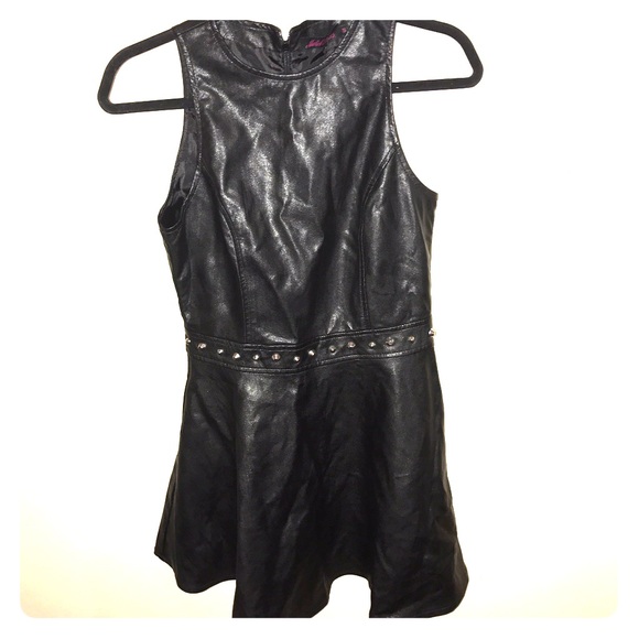 Black leather dress with studs