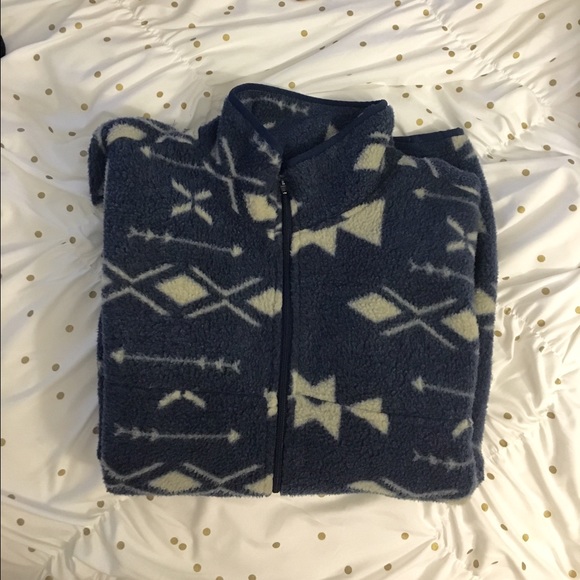 Plush Arrow Pattern Zip Up