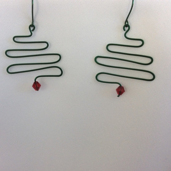 Christmas Tree Earrings - Picture 3 of 3