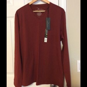 Men's V-neck Long Sleeve Brown Marc Anthony