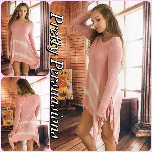 SOLD OUT‼️ Tie Dyed Cascading Sides Tunic Top - Picture 2 of 4