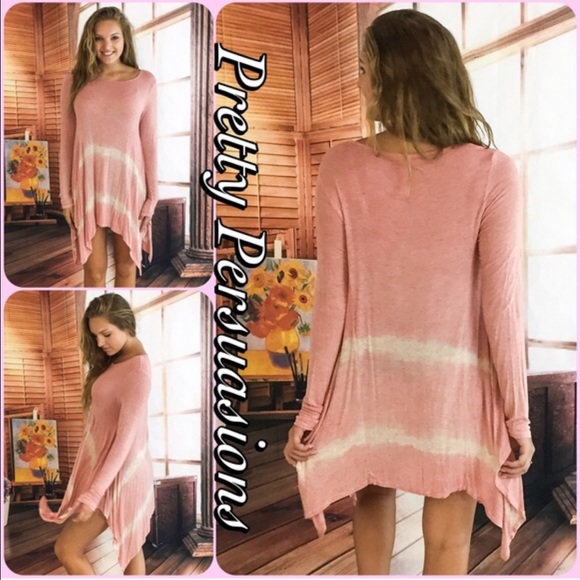 SOLD OUT‼️ Tie Dyed Cascading Sides Tunic Top - Picture 3 of 4