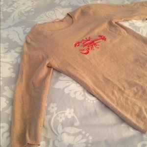 J. Crew lobster cashmere sweater