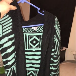 Black and green cardigan