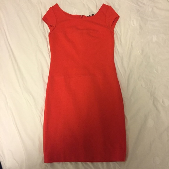 Banana republic ponte knit mod dress orangey coral