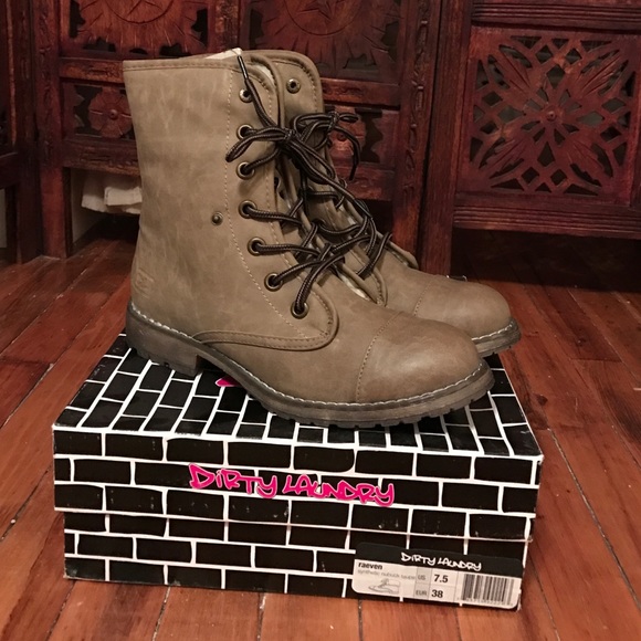Dirty Laundry Taupe Combat Boots
