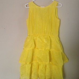 Yellow Ruffle Cocktail Dress