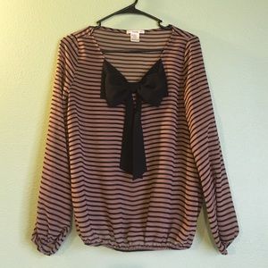 Striped Blouse with Bow🎀