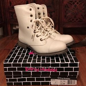 Dirty Laundry Ivory Combat Boots
