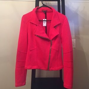 Textured Knit Moto Jacket